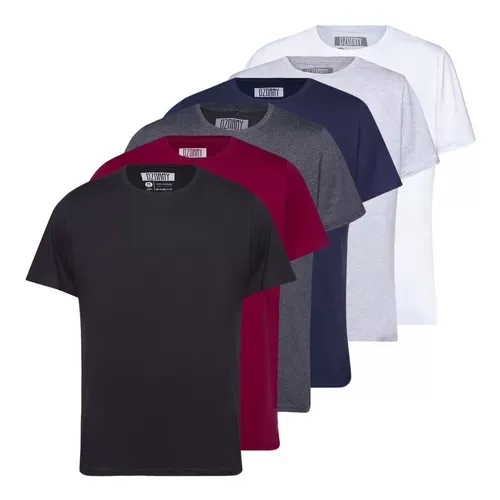 Kit 6 Camisetas Masculinas Lisa Basica 100% Algodo Premium