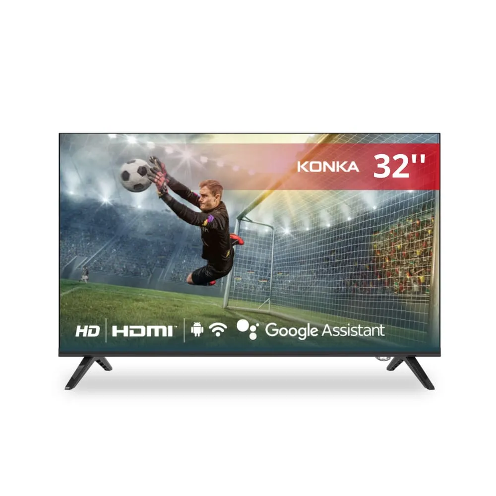 Smart Tv Konka Led 32; Design Sem Bordas, Comando Por Voz, Google Assistant E Android Tv Com Blu