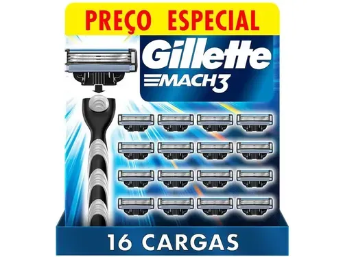 Carga Para Aparelho De Barbear Gillette - Mach 3 16 Unidades