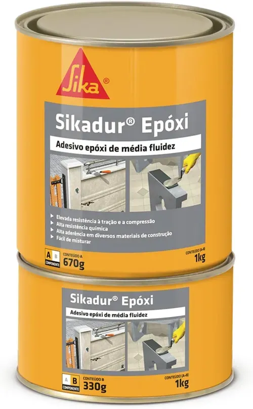 [ Prime ] Sika - Adesivo Estrutural - Sikadur Epxi Cinza - Colagem De Concreto - Pote De 1kg