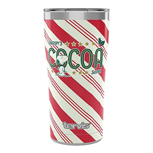Tervis Copo Trmico Peanuts Snoopy Holiday Hot Cocoa Shoppe Paredes Triplas, 590 Ml, Ao Inoxidv