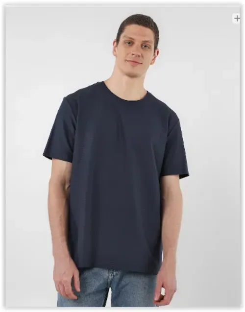 Camiseta Masculina Regular Algodo Peruano - Azul Escuro