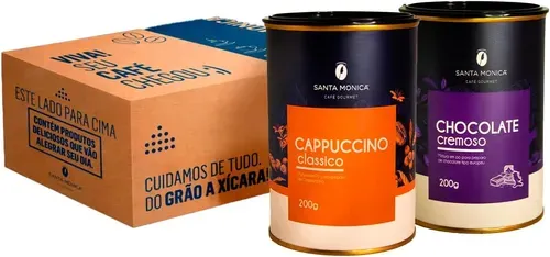 [ Prime | Rec | R$ 13 Cada ] Pack De 2 Latas Lcteos 200g Santa Monica - Chocolate Europeu E Cappuccino