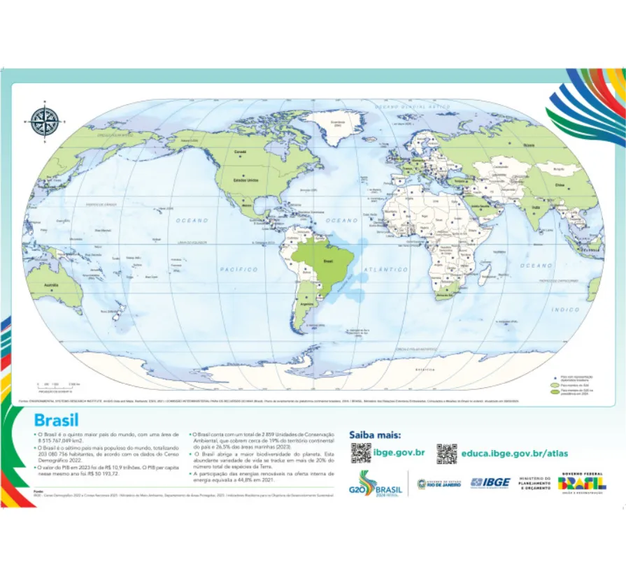 Mapa Mundi Ibge - G20