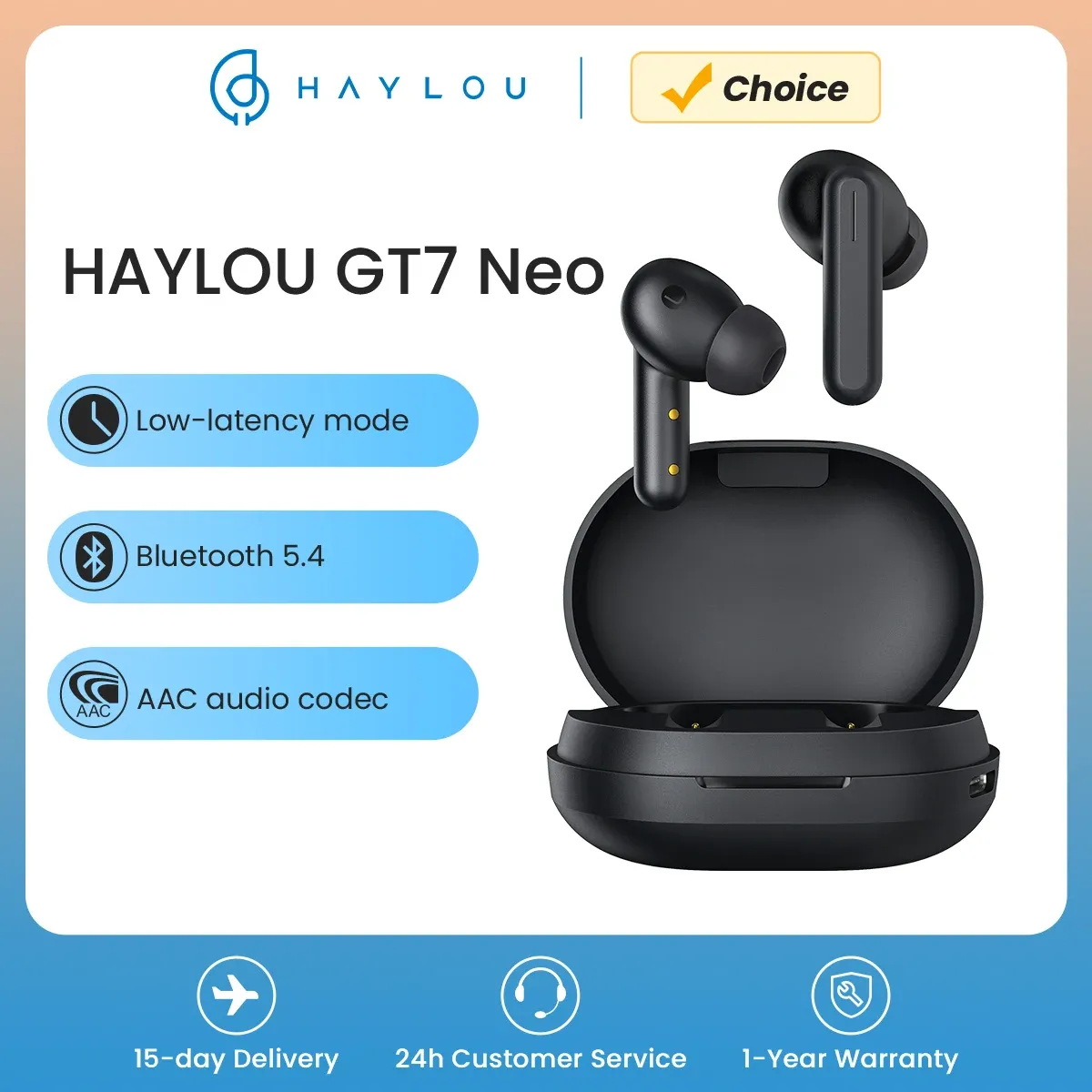 [taxa Inclusa] Fones De Ouvido Bluetooth 5.2 Haylou Gt7 Neo