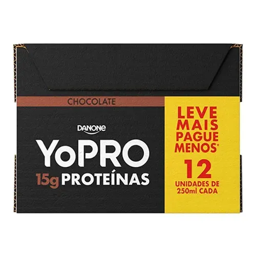 Yopro Chocolate 15g De Protenas 250ml - 12 Unidades