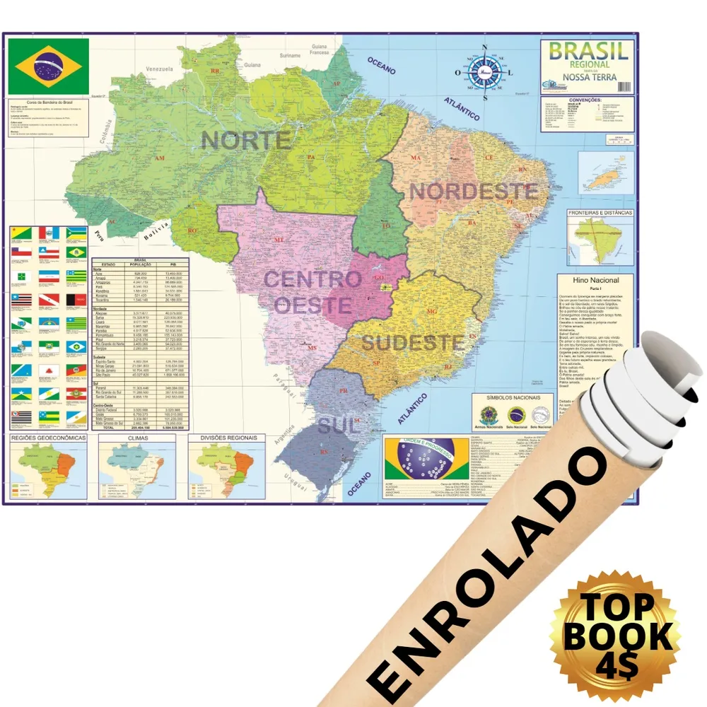 Mapa Brasil Regional Norte Sul - Regies Do Brasil Politico