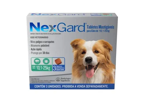 [prime] Nexgard Antipulgas E Carrapatos Para Ces De 10,1 A 25kg 3 Tabletes