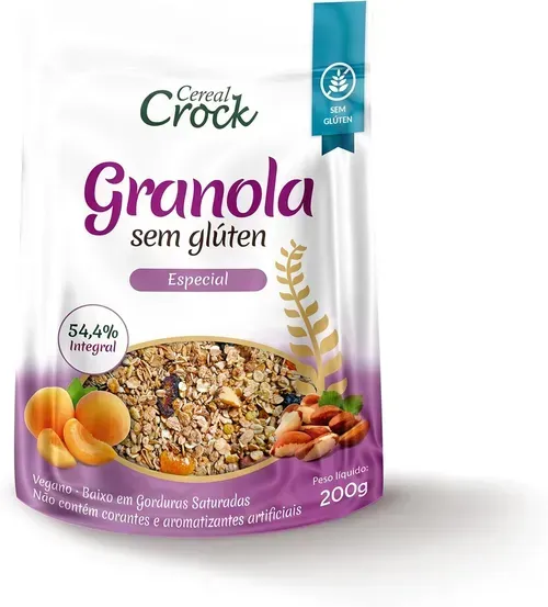 [ Prime | + Por - R$3,46 ] Cereal Crock Granola Sem Glten Especial Com Aveia Sem Glten 200g