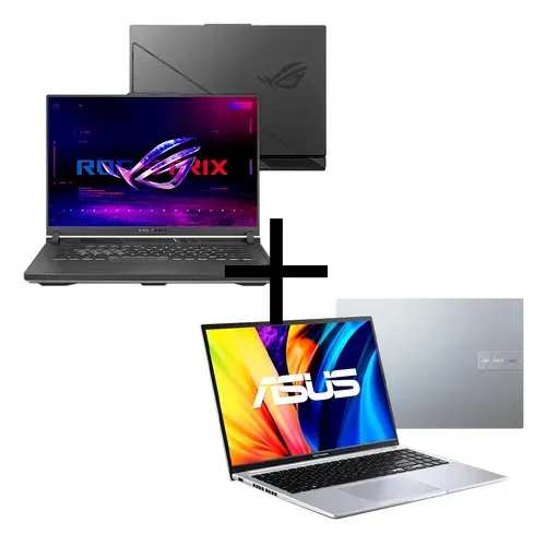 Notebook Gamer Rog Strix G16 G614ji-n4440w Eclipse Gray + Notebook Asus Vivobook 16 X1605va-mb741w Cool Silver