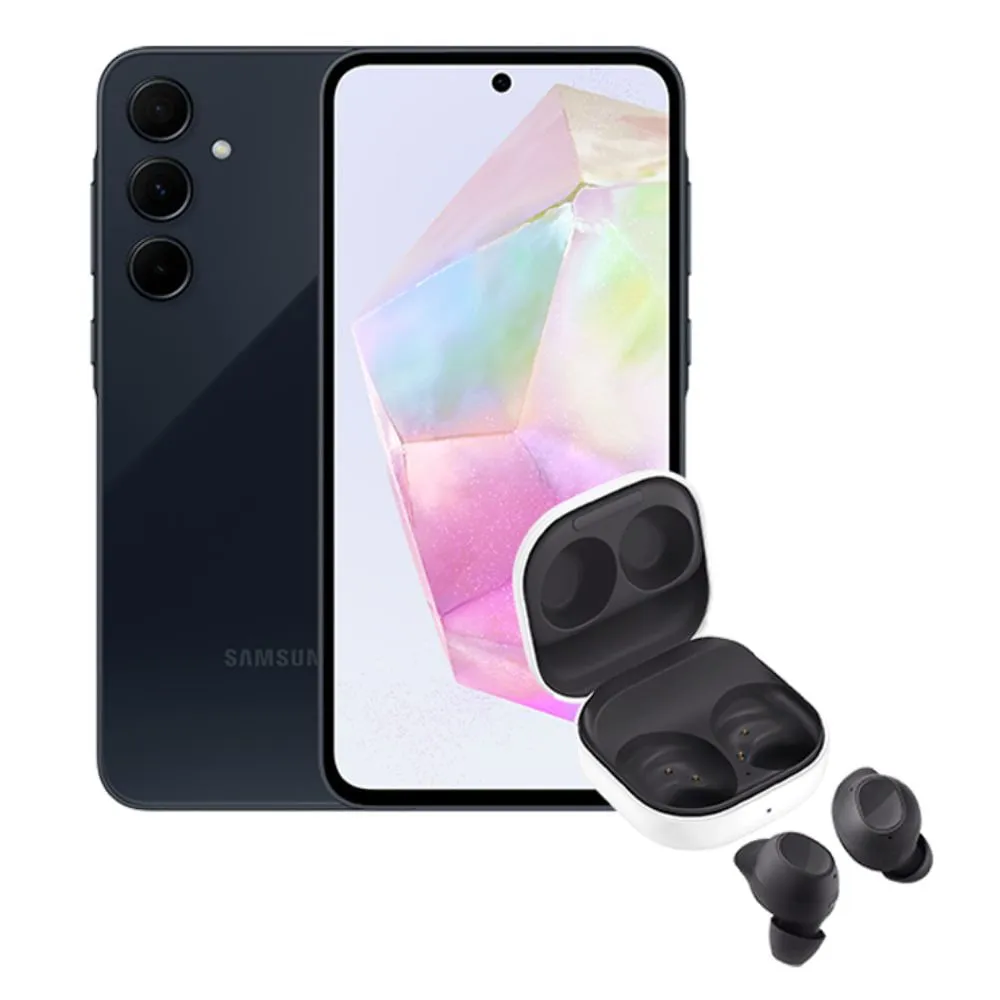 Kit Samsung Galaxy A35 5g 256gb 8gb De Ram Azul Escuro + Fone De Ouvido Samsung Galaxy Buds Fe Grafite