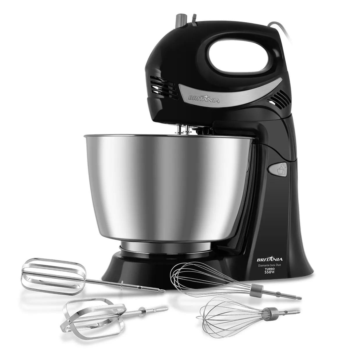 [outlet] Batedeira Britnia Diamante Inox Turbo Duo 4,3l 550w