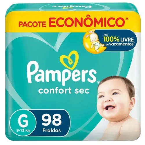 [leve 3 R$ 292,77] Fralda Pampers Confort Sec G 98 Unidades