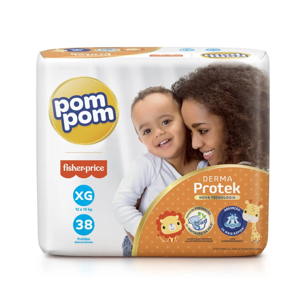 Fralda Pom Pom Derma Protek Xg - 38 Unidades 38 Unidades
