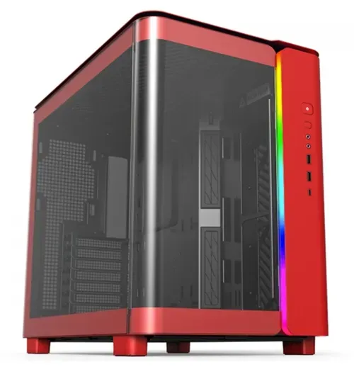 Gabinete Gamer Montech King 95, Argb, Mid Tower, Vidro Temperado, Atx, Red, Sem Fonte, Sem Fan