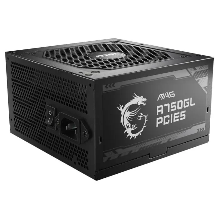 Fonte Msi Mag A750gl Pcie5 750w 80 Plus Gold Modular Pfc Ativo Preto