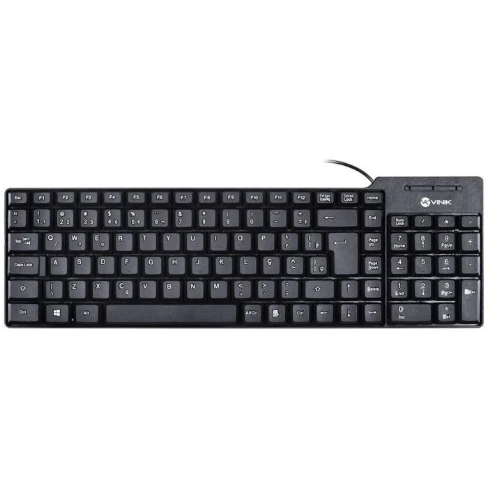 Teclado Membrana Vinik Dt150 Compacto Dynamic C/fio Preto