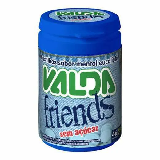 Pastilha Valda Friends Mentol Eucaliptol Sem Acar Pote Com 50g