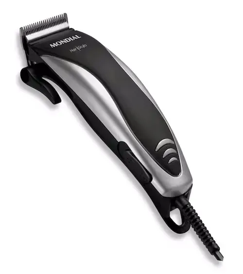 Mquina De Cortar Cabelo Mondial Hair Stylo Cr-02 4 Com Pentes - Prata/preta