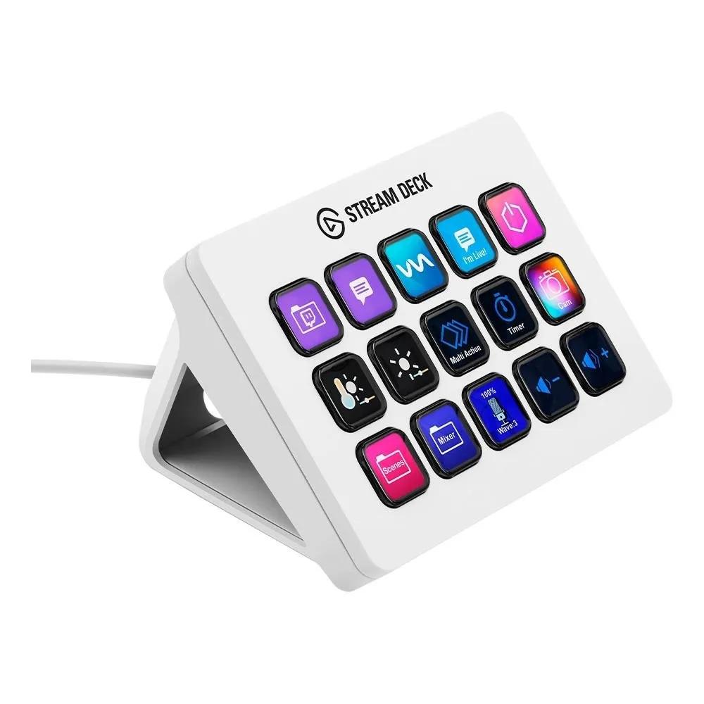 [app] Mesa Controladora Streaming Elgato Stream Deck Mk.2, 15 Teclas Lcd, Usb, Branco - 10gba9911