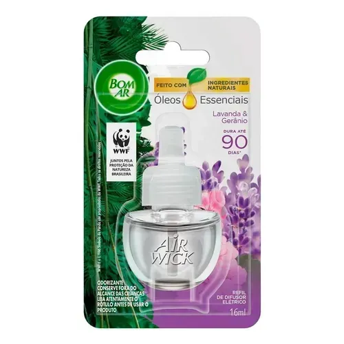 [leve 05 Pague R$ 14,27 Cada] Difusor Eltrico Bom Ar Lavanda E Gernio Refil 16ml