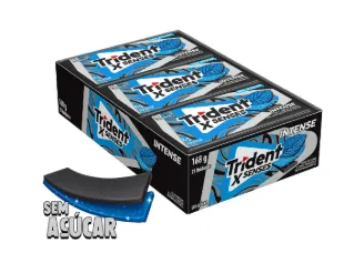 [r$ 1,47 Cada] Chiclete Trident Xsenses Intense Sem Acar Com 21 Unidades De 8g - Display