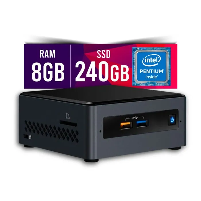 Mini Pc Intel Nuc Pentium J5040 8gb Ssd 240gb Intel Graphics 600 Certo Pc - 215