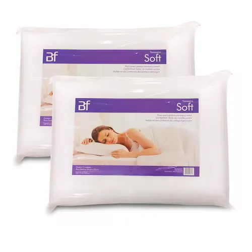 Kit 2 Travesseiro Espuma Ortopdico Firme Antialrgico 50x70cm Bf Colches