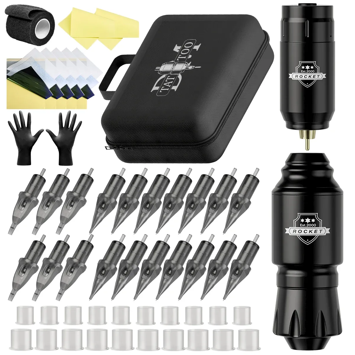 Kit De Tatuagem Sem Fio Dm, Mini Mquina De Foguete Completa, Caixa De Bateria, Agulha, Tinta Rotativa, Caneta De Tatuagem