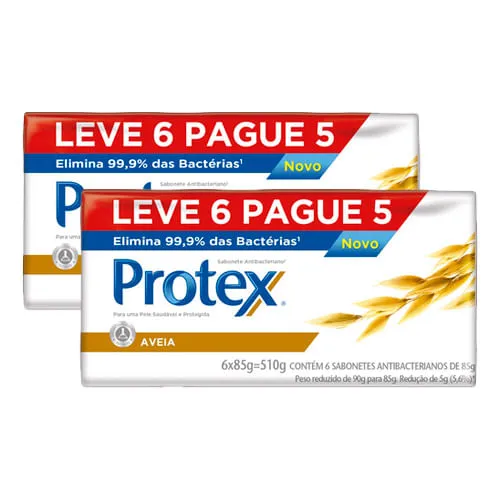 Kit Sabonete Em Barra Protex Aveia 85g 12 Unidades