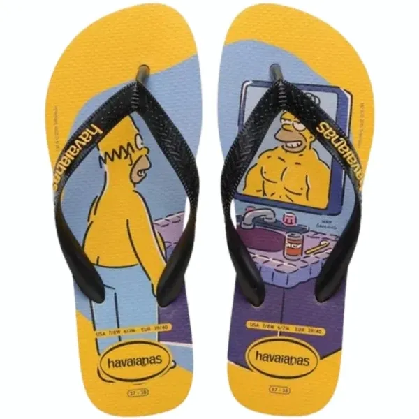 (r$15.75 Moedas/no Brasil) Chinelos Havaianas Simpsons Original