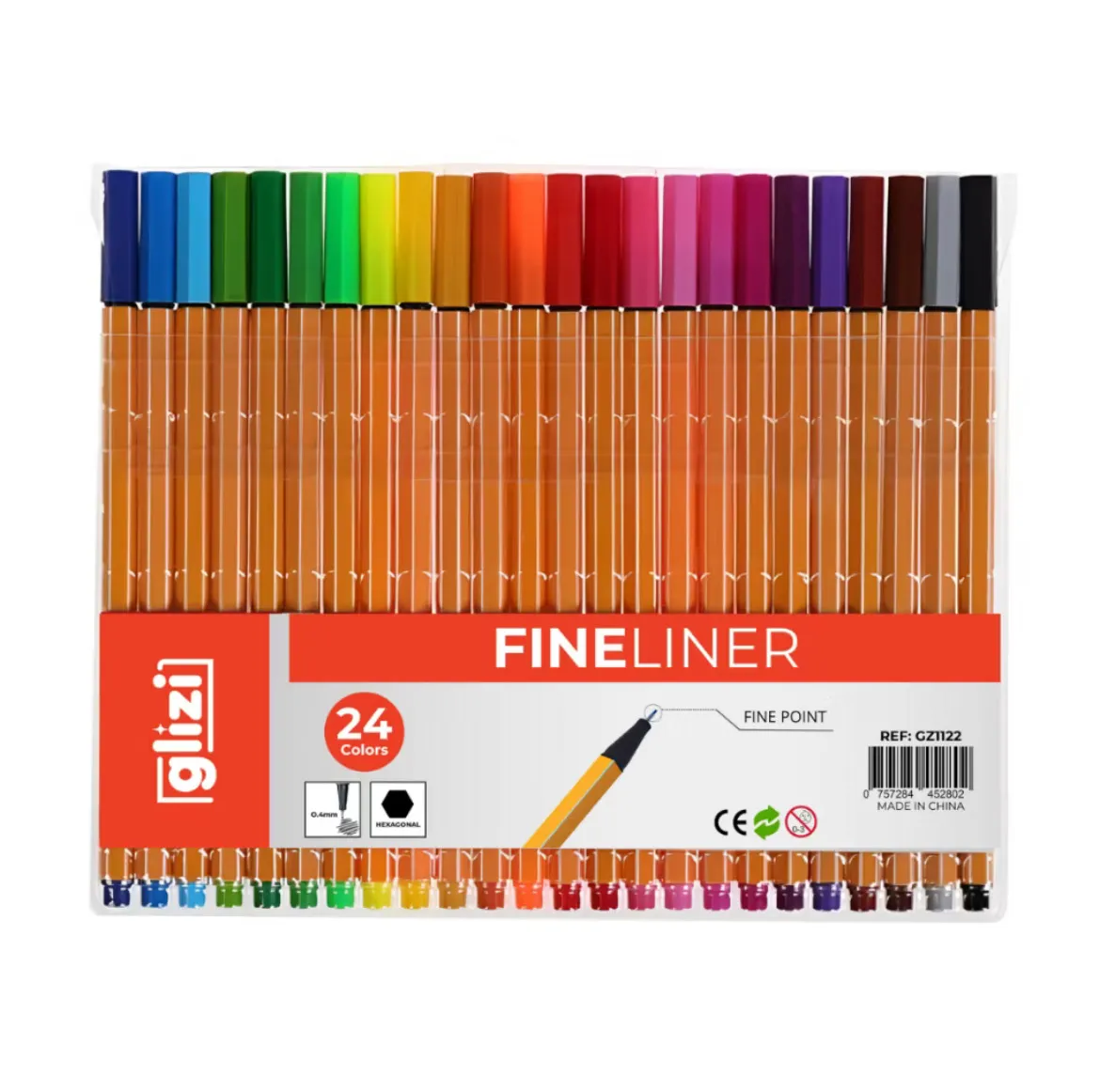 Kit 24 Canetas Coloridas Fine Line Ponta Fina 0.4mm 1 Linha