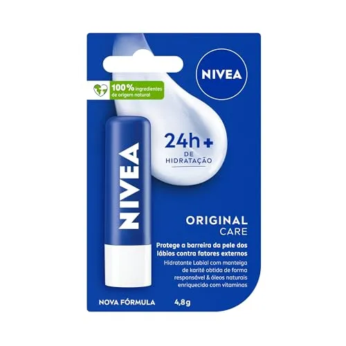 (rec)nivea Hidratante Labial Original Care - Com Manteiga De Karit & Pantenol, Hidrata Por 12 Horas Oferecendo Proteo - 4,8g