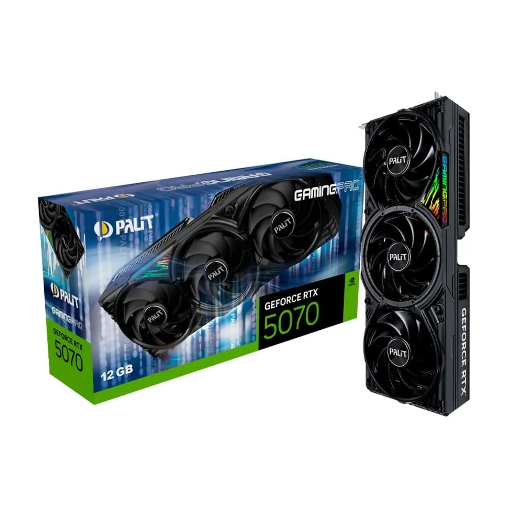 Placa De Vdeo Palit Rtx 5070 Gamingpro Nvidia Geforce, 12gb, Gddr7, Argb Sync Evo, G-sync, Ray Tracing, Dlss 4