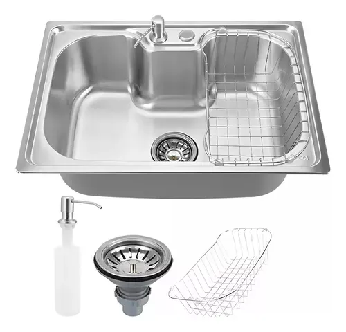 Cuba Cozinha Gourmet De Ao Inox 304 Escovado 50x40 Grande Quadrada Com Acessrios Completa