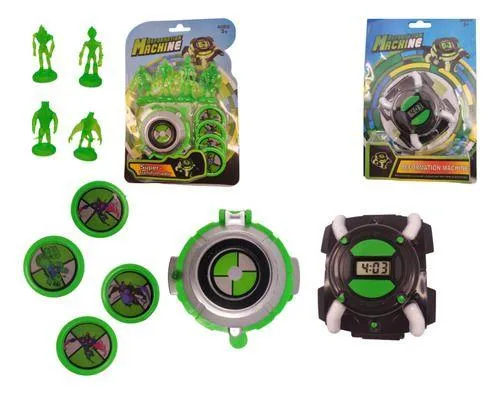 Kit 2 Relgio Omnitrix Lanador E Omniverse Som E Luz Ben 10