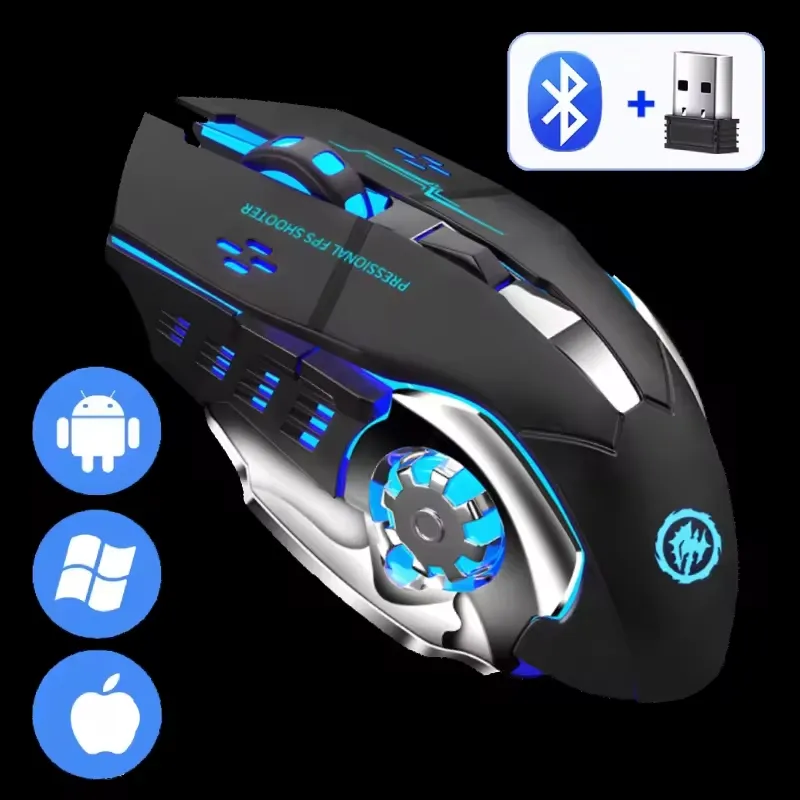 [com Imposto] Mouse Recarregvel Sem Fio Bluetooth Usb Mecnico