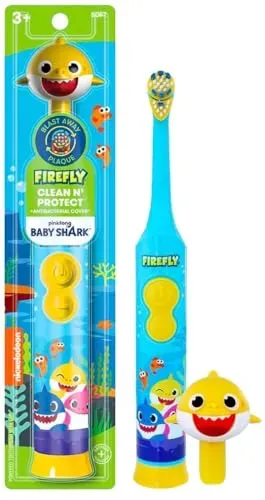 [taxas Inclusas] Escova De Dentes Eltrica Baby Shark Clean N' Protect, Baby Shark Com Capa