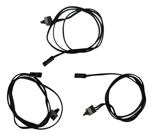 Kit 3 Cabos Interruptor 70cm Power Sw Reset Boto On Off Atx