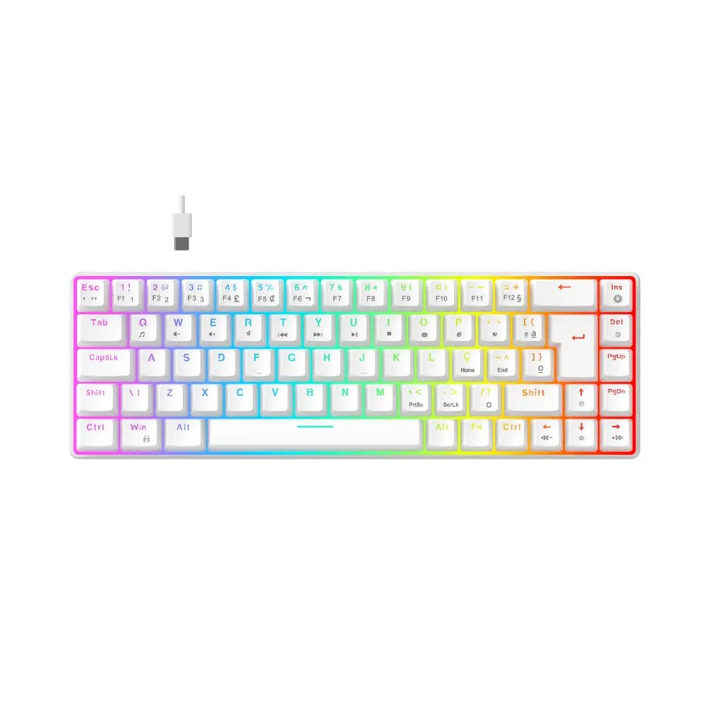 Teclado Mecnico Gamer Hyrax, 65%, Thunder Pro, Switch Huano, Rgb - Abnt2