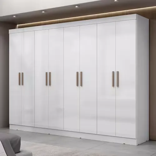 Guarda Roupa Casal 8 Portas 4 Gavetas Paris Maxel Mveis - Branco