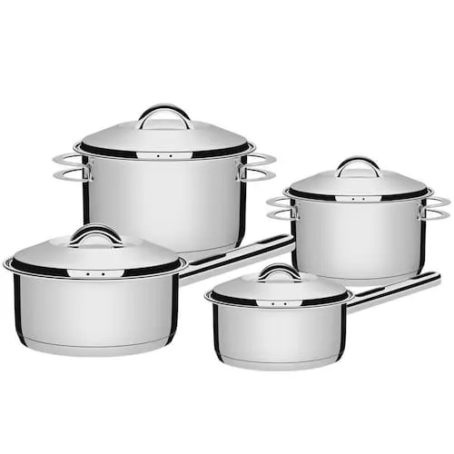 Jogo De Panelas Tramontina Solar Ao Inox 65510/760 4 Peas - Prateado