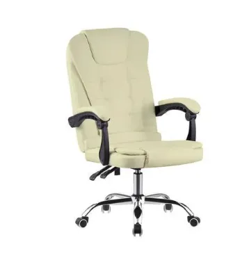 Cadeira Office Fortt Presidente Paris Cpf02-b, 120kg, Base Cromada, Com Rodinha, Reclinvel, Branca
