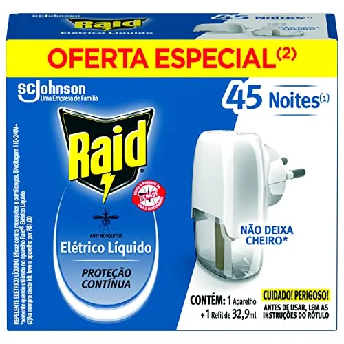 Raid Repelente Eltrico Lquido Anti Mosquitos 1 Aparelho + 1 Refil De 32 9 Ml