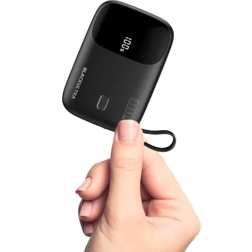Carregador Porttil 10000mah Com Display Led, Mini Power Bank Rpido 22.5w Com Pd 3.0 E Qc 3.0, Usb-c Leve E Compatvel Com Iphone E Samsung, Preto