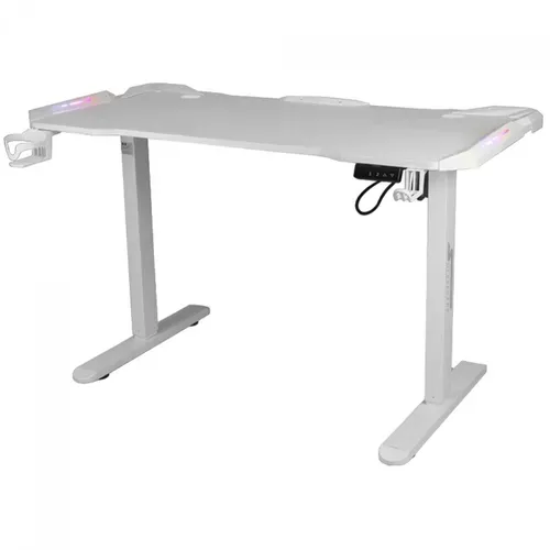 Mesa Gamer Superframe Epic Pro, Rgb, Altura Ajustvel, Com Suporte Para Headset E Copo, White, Sf-tb-12060wa