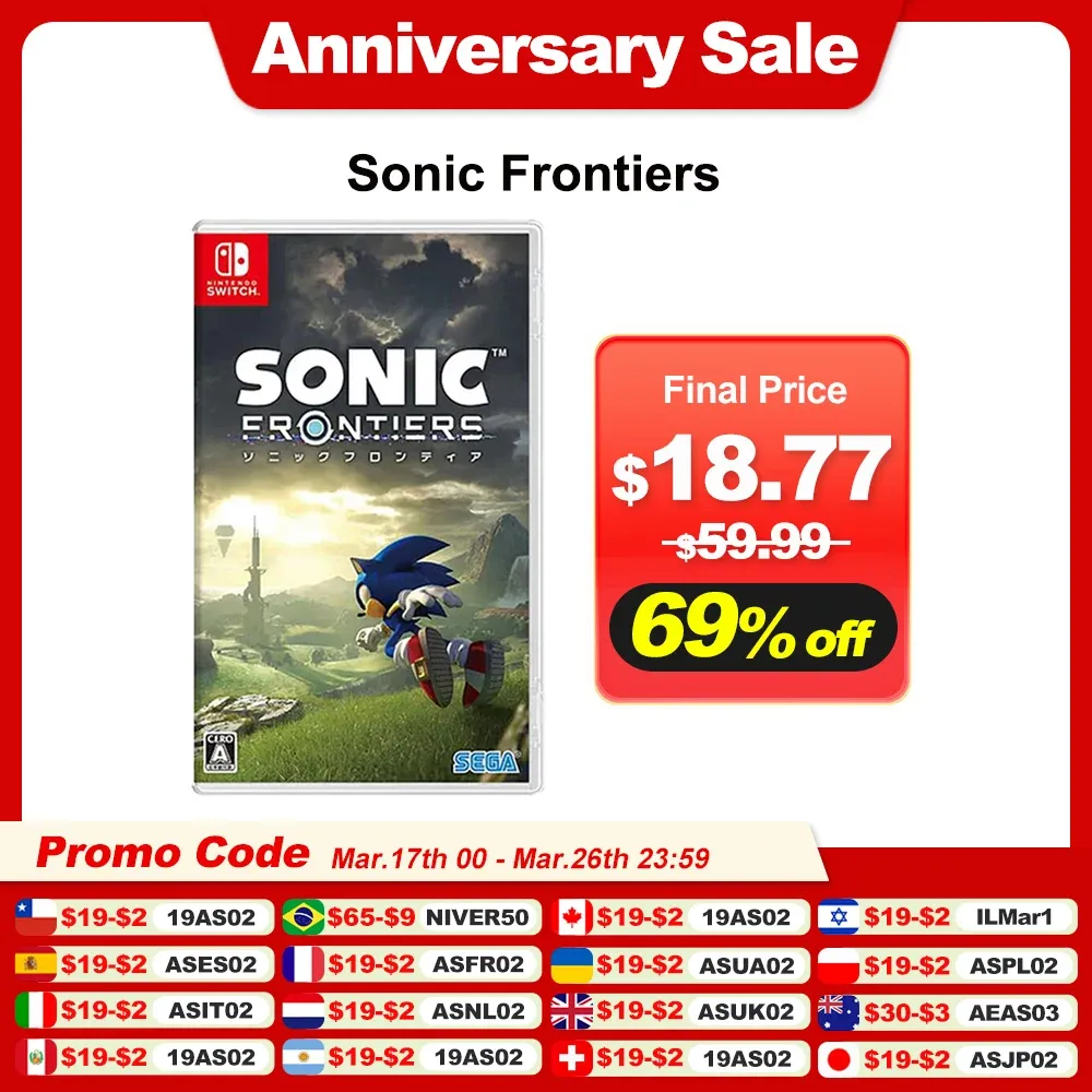 ?com Taxa ?cartucho Fsico Jogo Sonic Frontiers Aventura Nintendo Switch