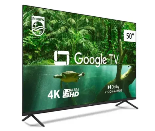 Smart Tv Philips 50" 4k, Google Tv, Comando De Voz, Dolby Vision/atmos, Bluetooth - 50pug7408/78