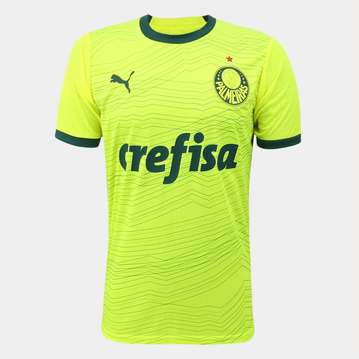 Camisa Palmeiras Iii 23/24 S/n Jogador Puma Masculina - Amarelo Fluorescente