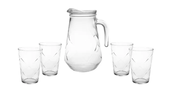 Conjunto De Jarra 1,5l E Copos 280ml De Vidro - Nadir Maracatu 5 Peas